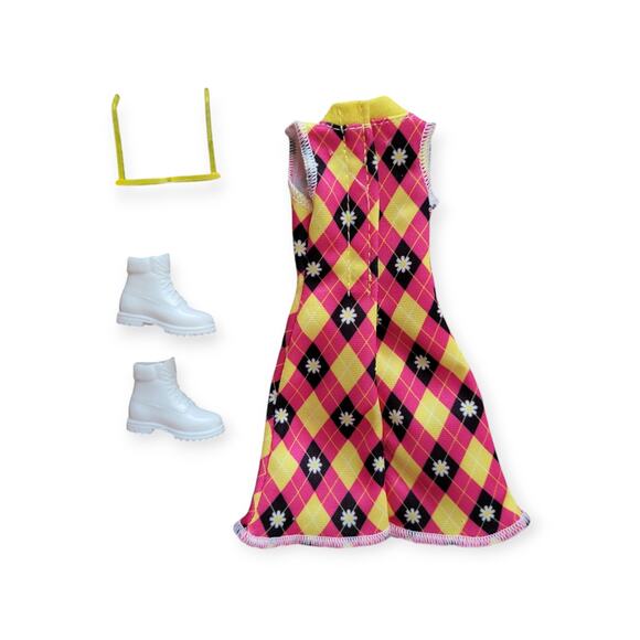 Barbie Doll Clothes Pink Yellow Black Dress Sneakers & Sunglasses - Picture 2 of 2